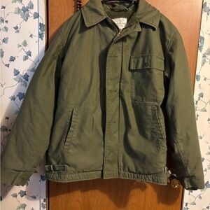 US Navy A-2 deck jacket in olive drab green cotton Vintage